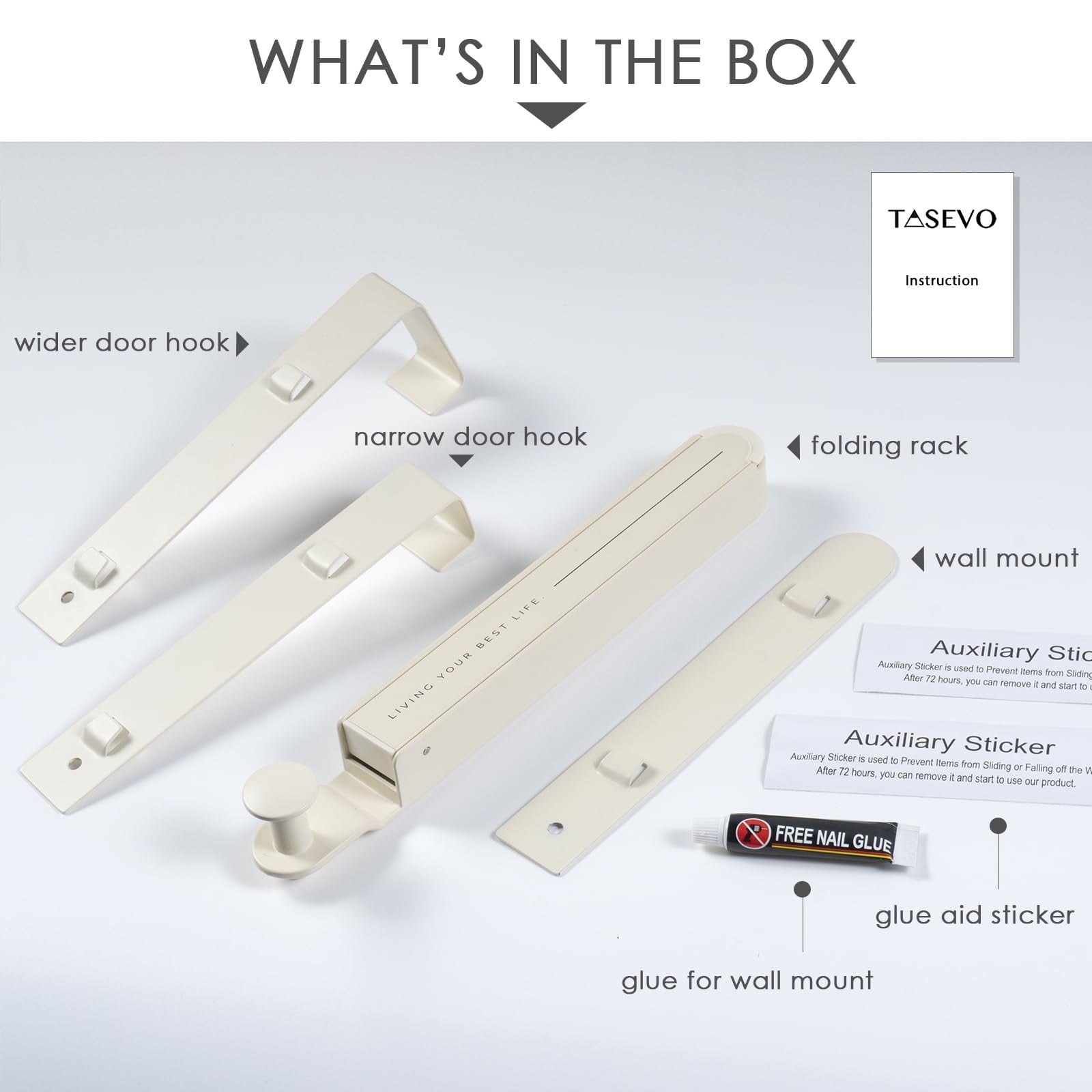 Folding Clothes Drying Rack with 3 Brackets for over the Door and Wall Mount,...