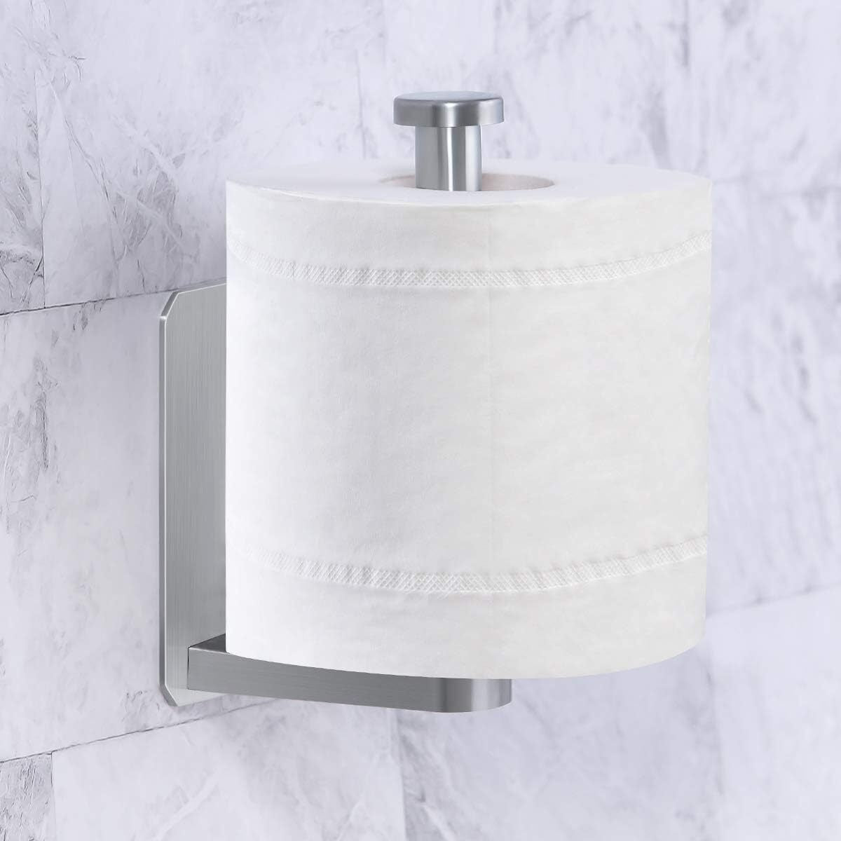 Self-Adhesive Toilet Paper Holder - No Drilling, Rustproof 304 Stainless Steel, Wall Mount for Bathroom, Kitchen & RV, Easy Install & Durable Design