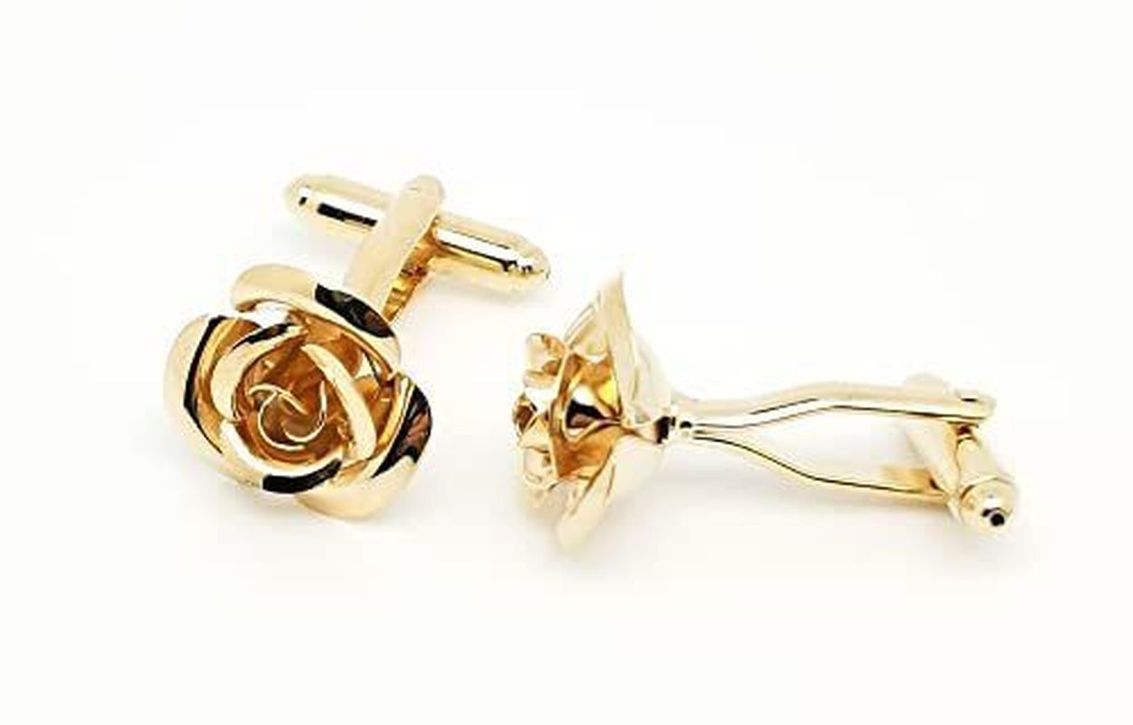 Rose Gold French Cufflinks with Gift Box French Shirt Jewelry Cufflinks Stainless Tuxedo Cuff