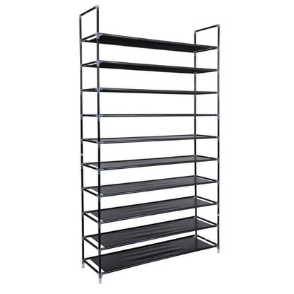 10-Tier Shoe Rack Organizer | Holds Up to 50 Pairs | Space-Saving Standing Shoe Shelf for Closet, Entryway, or Bedroom | Sturdy Home Storage Solution