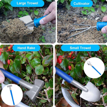 Gardening Tools Set of 10 - Complete Garden Tool Kit for Indoors & Outdoors