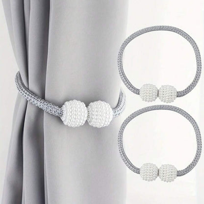 2Pcs Curtain Tiebacks Holdbacks Magnetic Buckle Woven Tie Hold Back Clips Rope