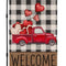 Valentine’s Day Garden Flag, Double-Sided Burlap Flag with Love Heart & Red Truck | Durable 12x18 Inch Yard Decor for Lawn, Porch & Patio