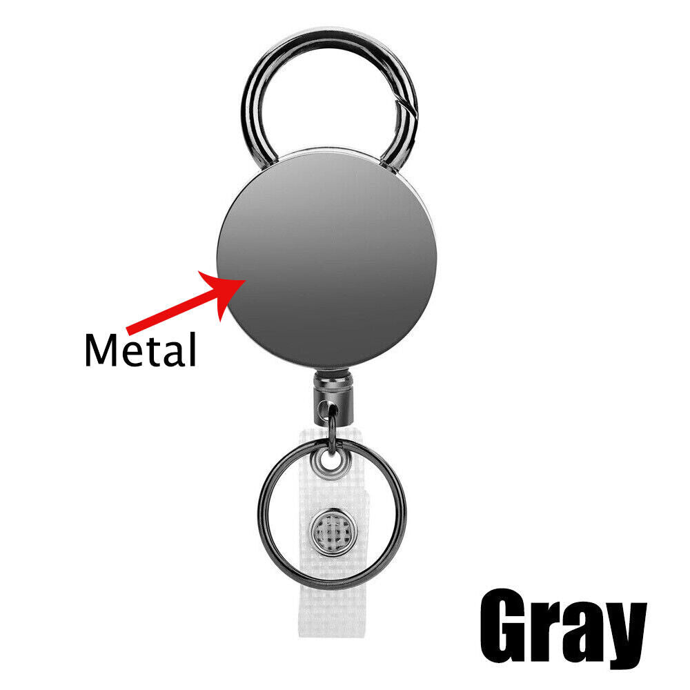 Retractable Badge Reel ID Card Holders Heavy Duty with Belt Clip Key Ring 2Packs