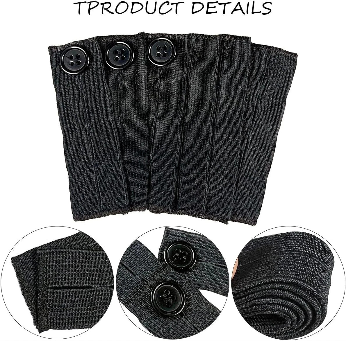 10× Waist Extender Button Elastic for Jeans Pants Button Extender Women Men US