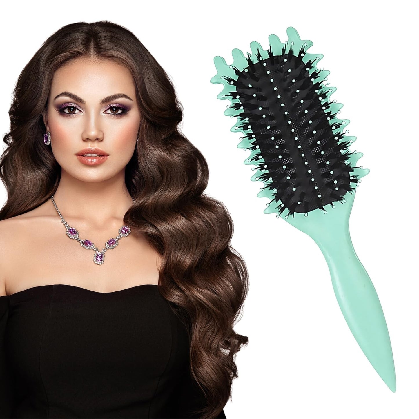 Curly Hair Brush, Curl Defining Brush, 2025 Bristle Styling Brush for Curly Hair