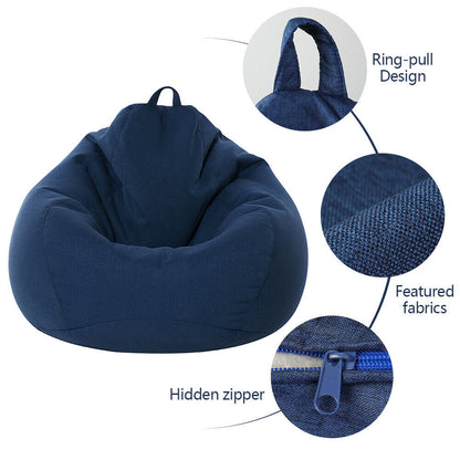 Large Bean Bag Chair Cover Indoor for Adults Kids Lazy Lounger Couch Sofa Cover