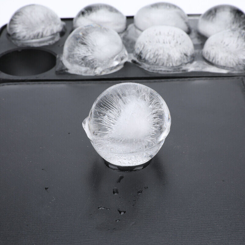 Silicone Ice Cube Ball Maker – 8 Large Round Ice Sphere Molds for Cocktails, Whiskey & More – Food-Grade, Easy Release, Reusable Tray with Funnel