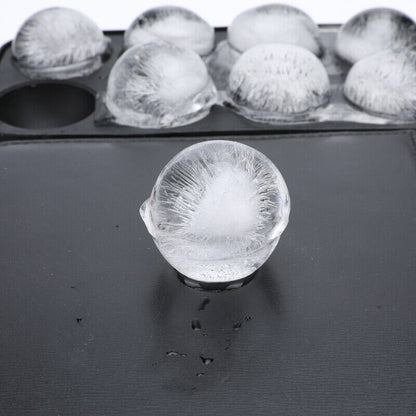 Silicone Ice Cube Ball Maker – 8 Large Round Ice Sphere Molds for Cocktails, Whiskey & More – Food-Grade, Easy Release, Reusable Tray with Funnel