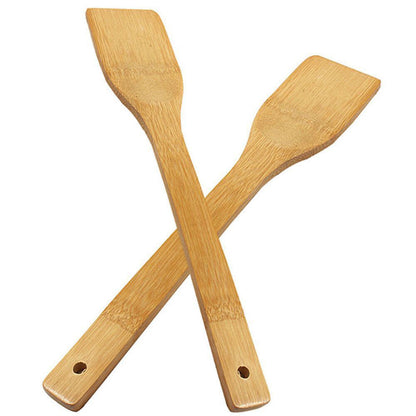 Aesthetic Kitchen Bamboo Wooden Utensils – Set of 2/4/6 Eco-Friendly Spatula, Spoon & Cooking Tools for Home Chefs & Meal Prep
