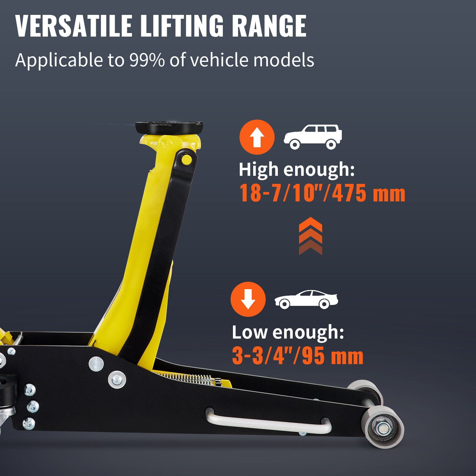 VEVOR Low Profile Floor Jack 2.5T Aluminum Steel Racing Floor Jack W/Dual Piston