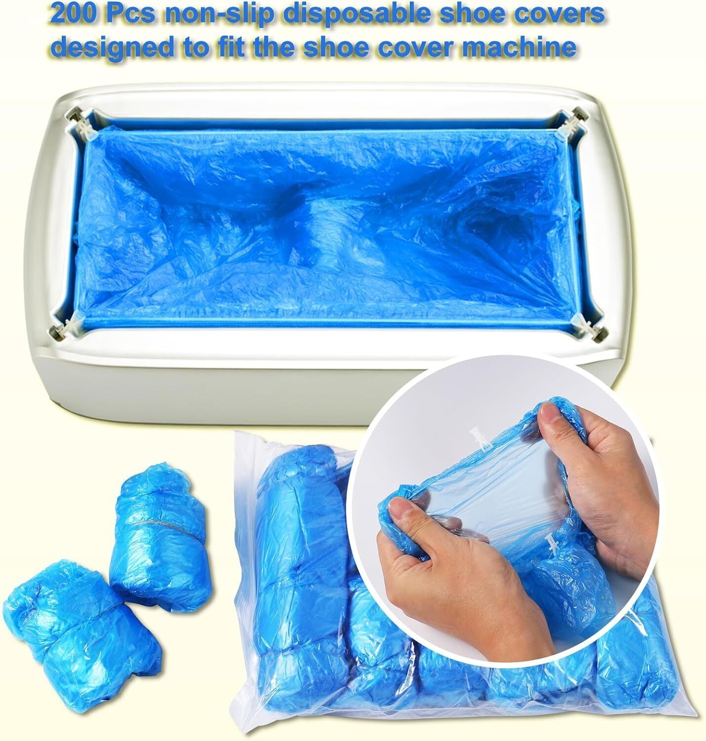 Shoe Dispenser Shoes Cover Dispenser with 200Pcs Disposable Covers, Automatic Silver