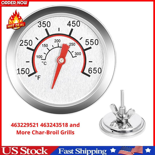 1.8" Lid Temperature Gauge for Charbroil Grill Thermometer Replacement