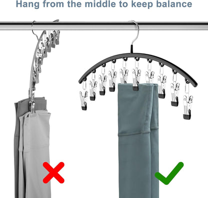 2 Pack Legging Organizer for Closet Metal Yoga Pants Hangers Each with 10 Clips