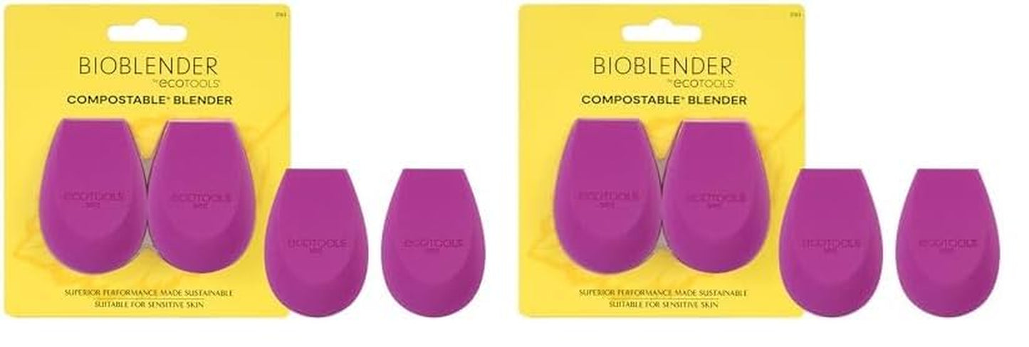 Bioblender Makeup Sponge Duo, Compostable Makeup Blender, for Liquid & Cream Foundation, Seamless Application, Eco-Friendly Beauty Sponge, Cruelty-Free & Latex Free, 2 Count