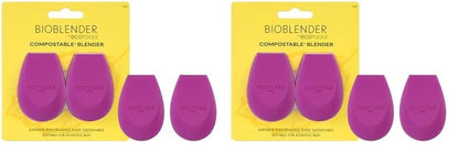 Bioblender Makeup Sponge Duo, Compostable Makeup Blender, for Liquid & Cream Foundation, Seamless Application, Eco-Friendly Beauty Sponge, Cruelty-Free & Latex Free, 2 Count