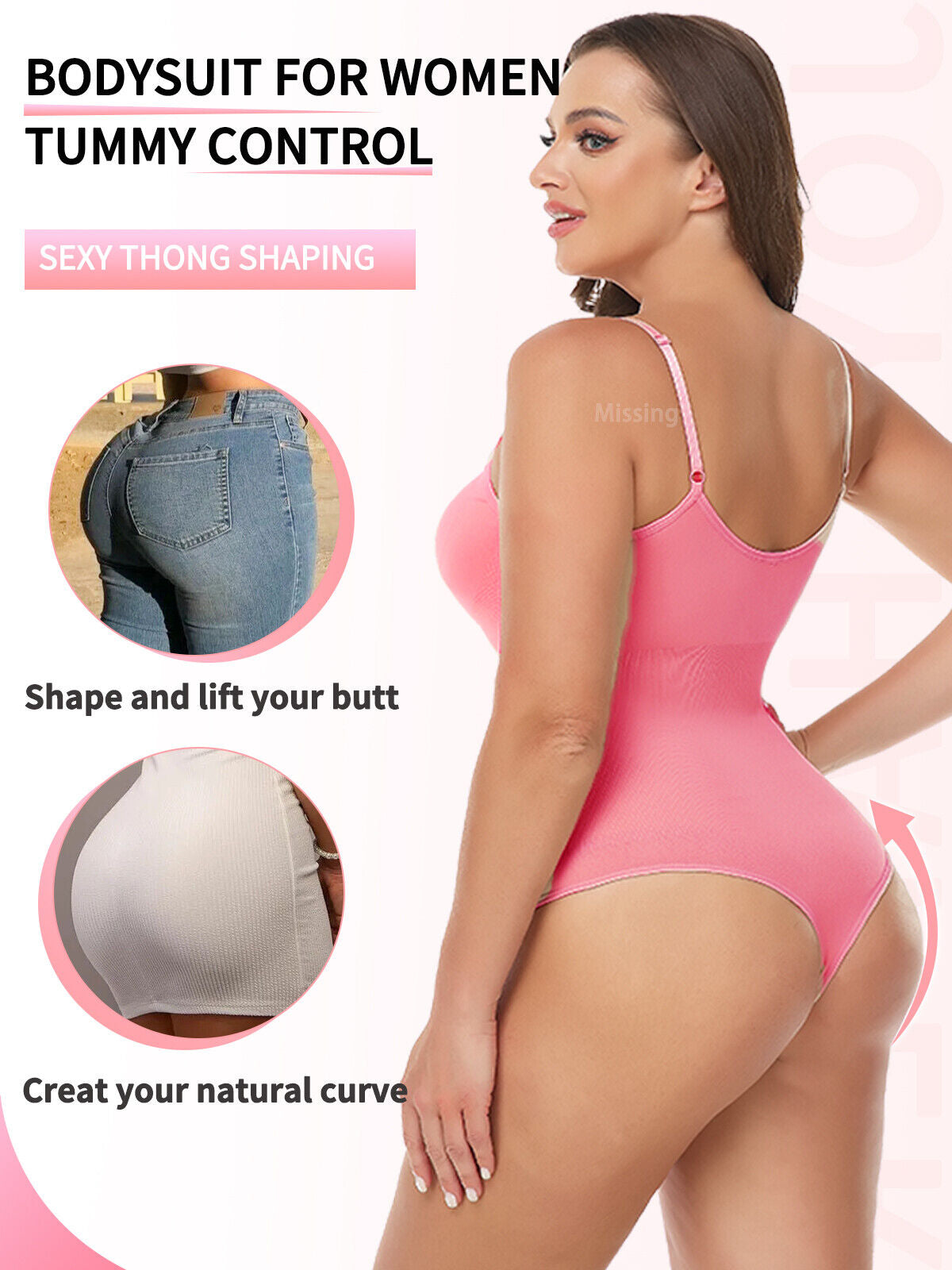 Thong Shapewear Bodysuit for Women | Tummy Control Snatched Seamless Full Body Shaper | Instant Waist Slim Curve Enhancing for Dresses & Everyday Use