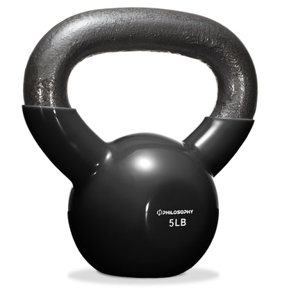 Vinyl Coated Cast Iron Kettlebell, 5 Lbs to 50 Pound Weights