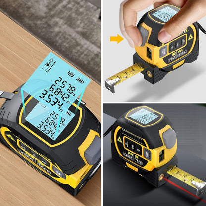 Digital Laser Tape Measure with Crosshairs 3 in 1 Digital Tape Measure 196Ft High Precision Rangefinder