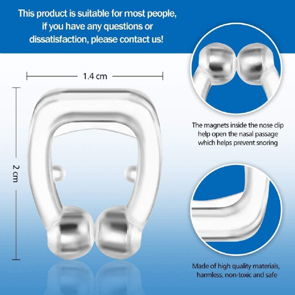 4-Pack Magnetic Anti-Snore Nose Clips – Silicone Snoring Aid for Better Sleep