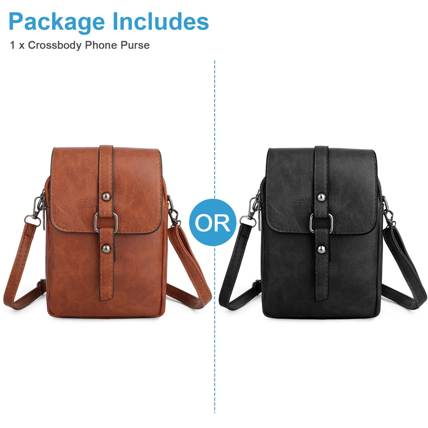 Crossbody Small Shoulder Phone Bag Vintage Messenger Purse Cash Handbag PU Pack