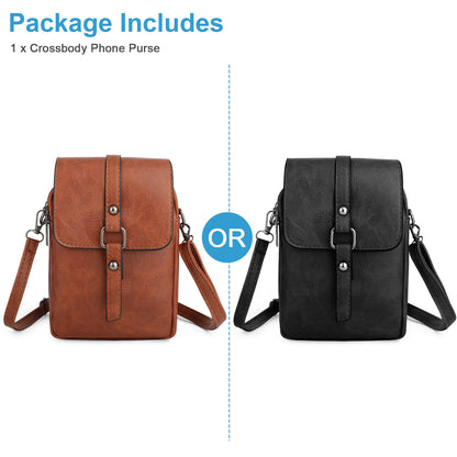 Crossbody Small Shoulder Phone Bag Vintage Messenger Purse Cash Handbag PU Pack