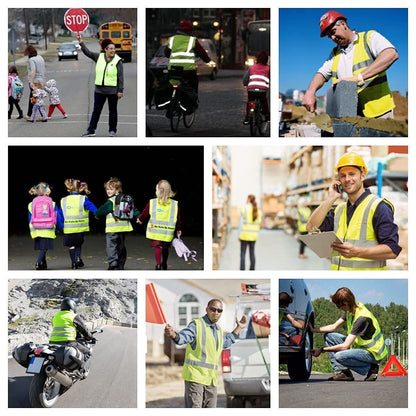 High Visibility Safety Vest with Reflective Stripes, 5 Pockets, Security Workwear – Stay Safe & Seen, Perfect for Construction, Cycling, Night Running