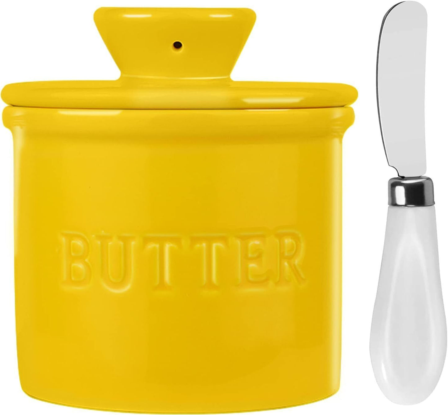 butter bell mold, Butter Keeper Crock - Elegant Ceramic Butter Dish with Lid, Stylish Embossed Design, Airtight Seal for Freshness, Microwave & Oven 