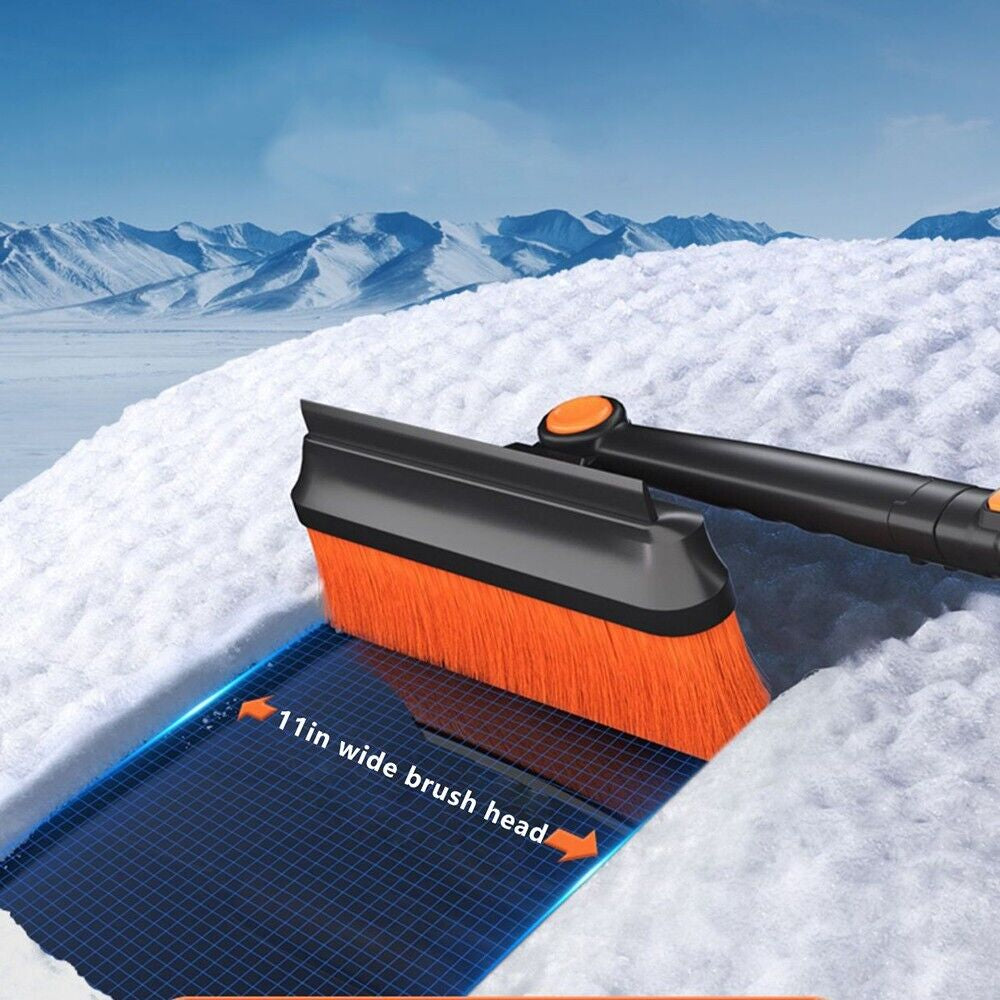 Extendable 4-in-1 Snow Shovel Kit – Portable Brush, Ice Scraper & Collapsible Tools with Pivoting Head & Telescoping Handle for Winter Snow Removal