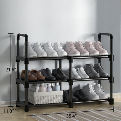 Large Capacity Metal Shoe Rack Organizer -Shoe Organizer Stackable Entryway Storage Solution for an Organized Home 3/5/8-Tier Adjustable Garage Room