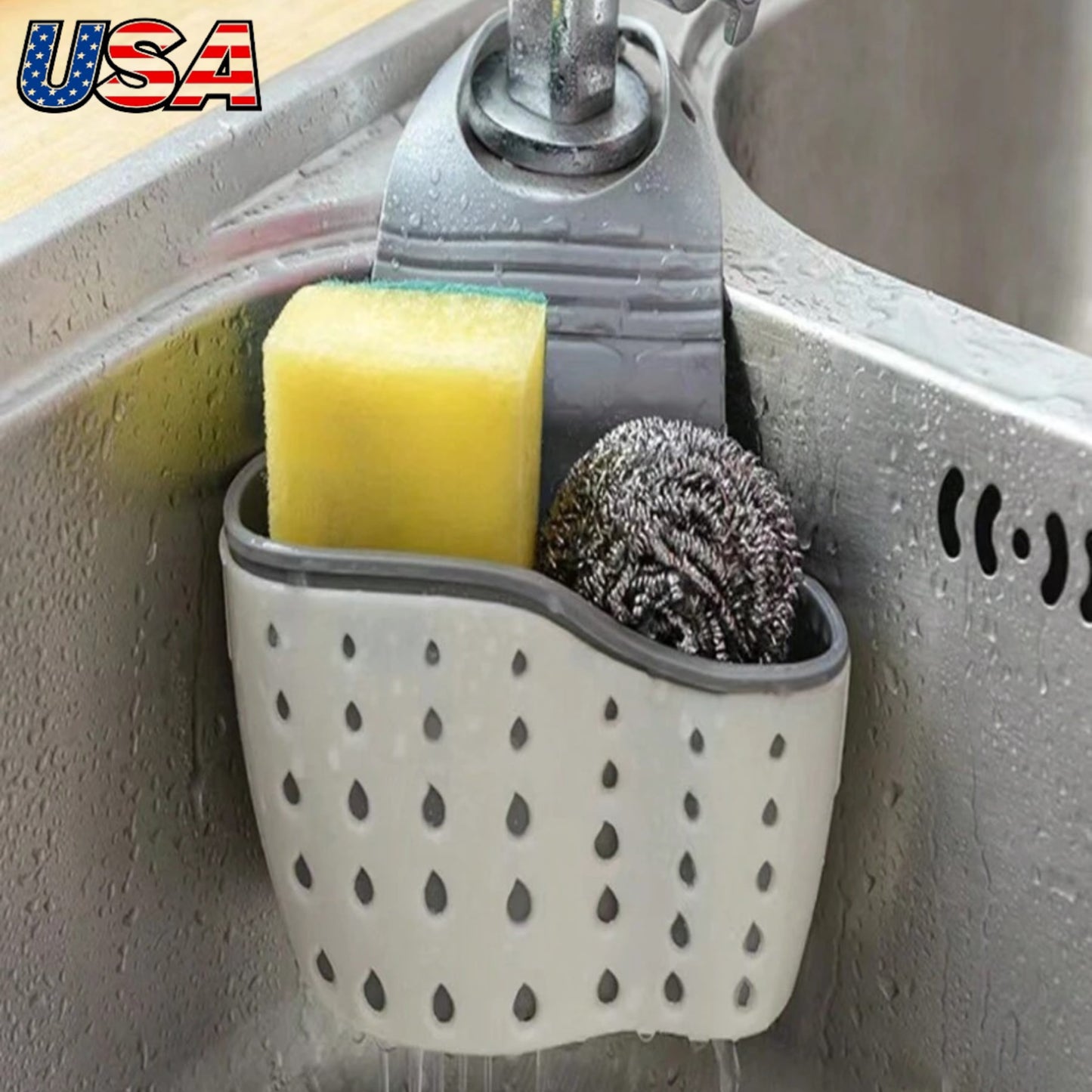 Sink Caddy Basket Kitchen Sink Sponge Holder Shower Caddy Soap & Brush Holder