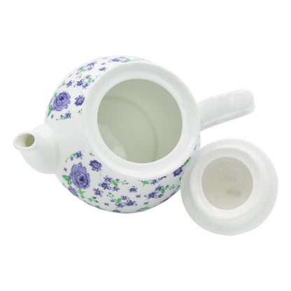 Lavender Field Floral Pattern Ceramic Teapot 32Oz