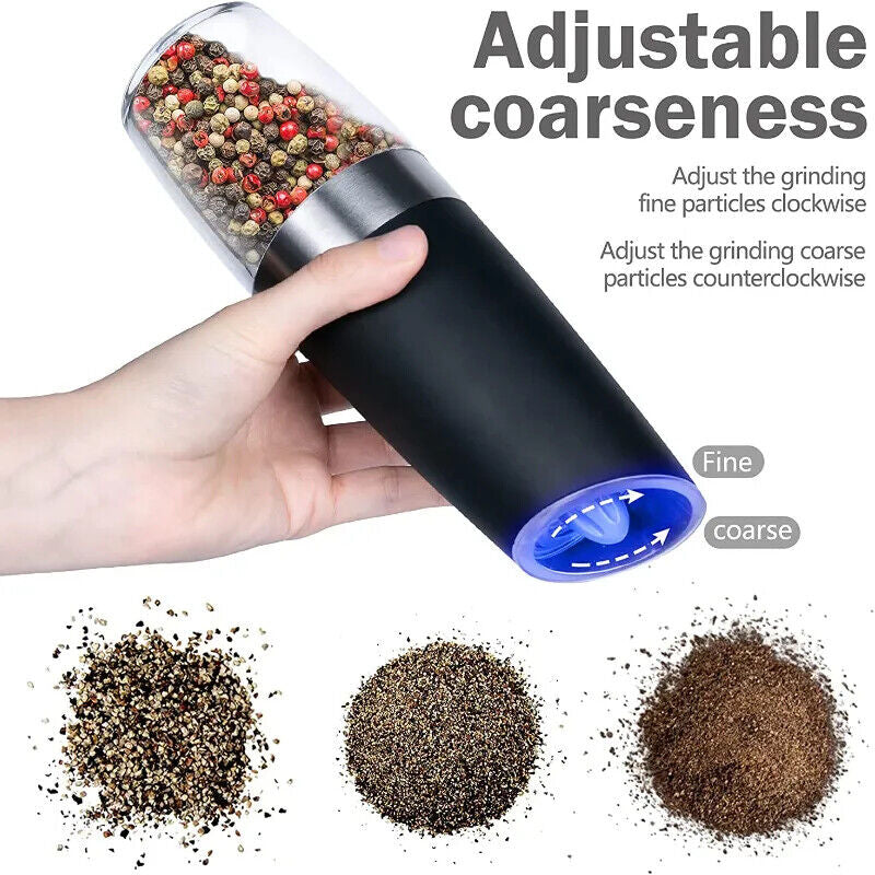 Salt and Pepper Grinder Electric Pepper Mill Stainless Steel Gravity Induction
