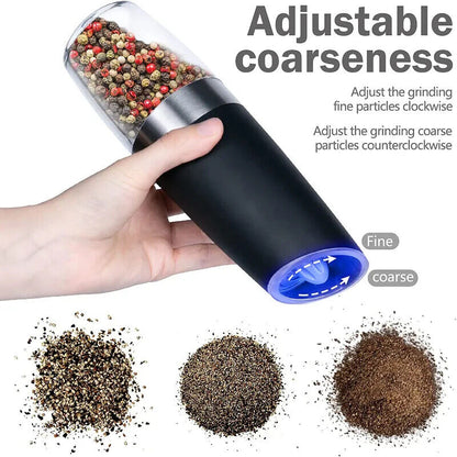 Salt and Pepper Grinder Electric Pepper Mill Stainless Steel Gravity Induction