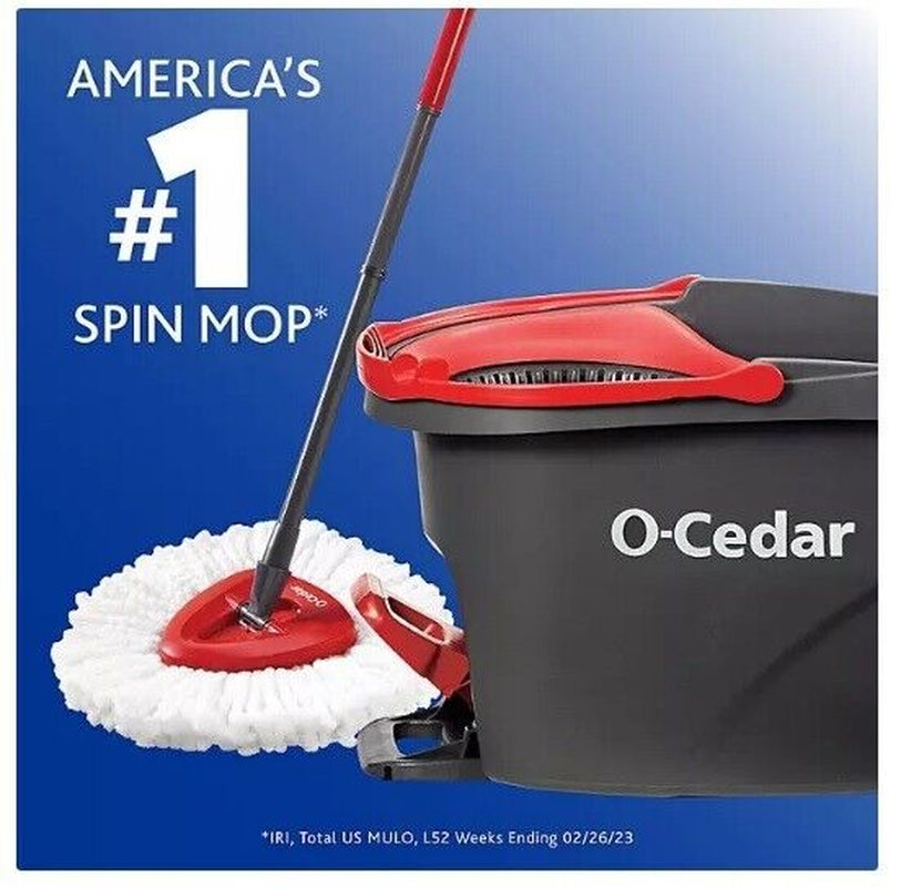 EasyWring Spin Mop & Bucket System - Hands-Free Wringing, Telescopic Handle & 4 Microfiber Mop Heads for Deep Cleaning Floors Effortlessly"