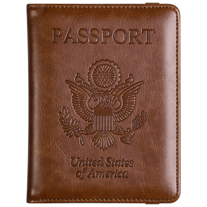 RFID Blocking Leather Passport Holder – Slim Wallet Cover with Card Slots for Men & Women | Airport Must-Have Organizer Travel Essentials