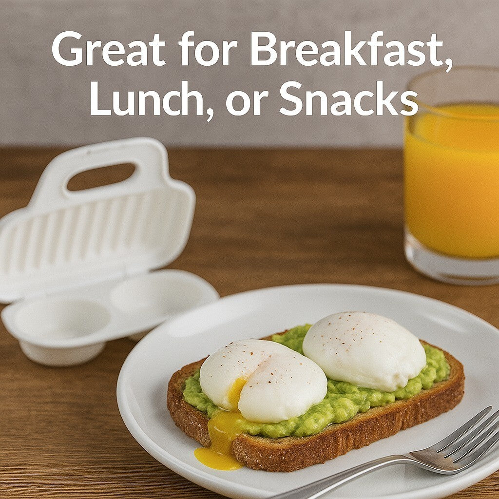 Microwave Egg Poacher – 2-Cavity Bpa-Free Cooker for Quick Healthy Eggs Fast