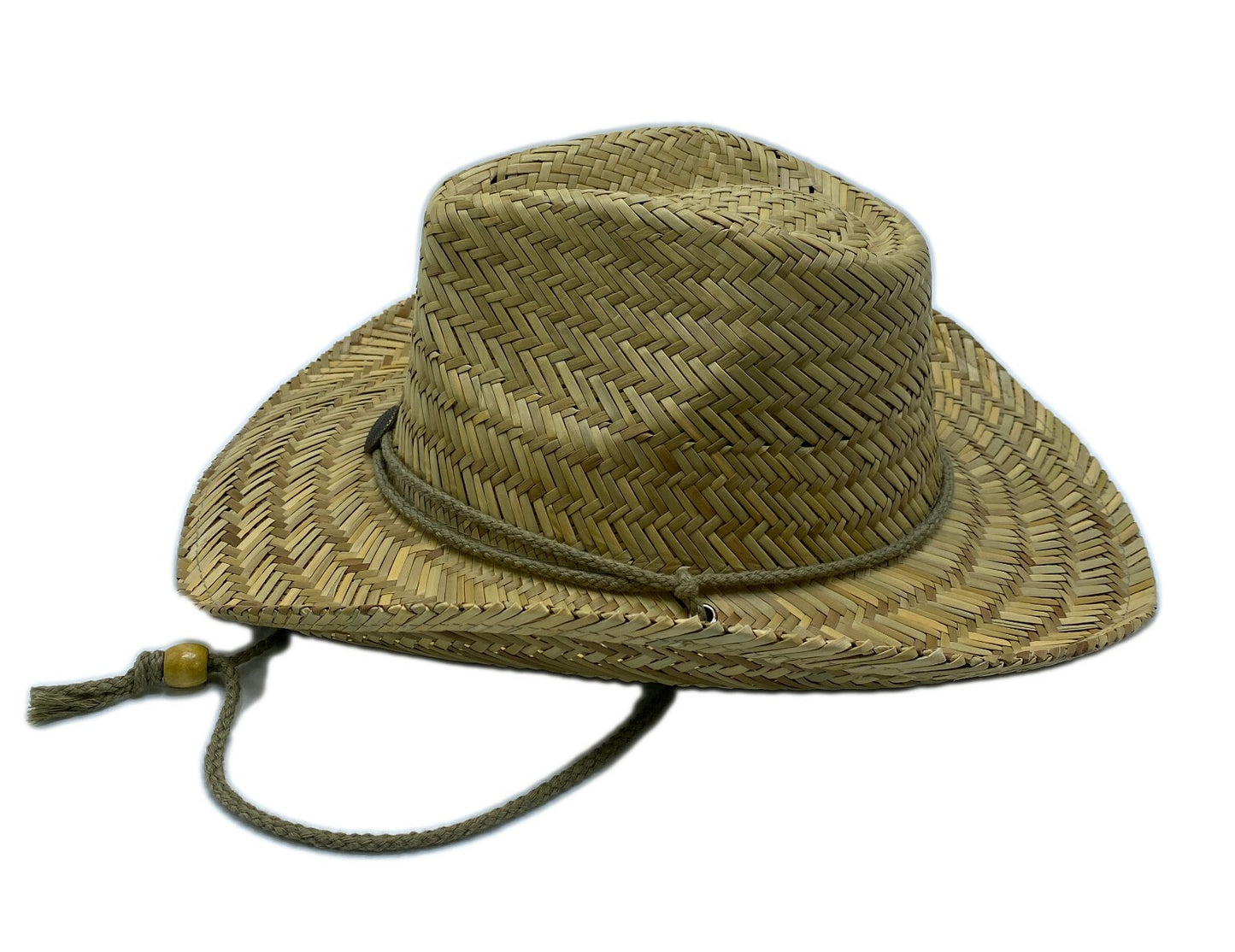 Lifeguard Straw Hat Light Western Cowboy Natural with Adjustable Chin Cord