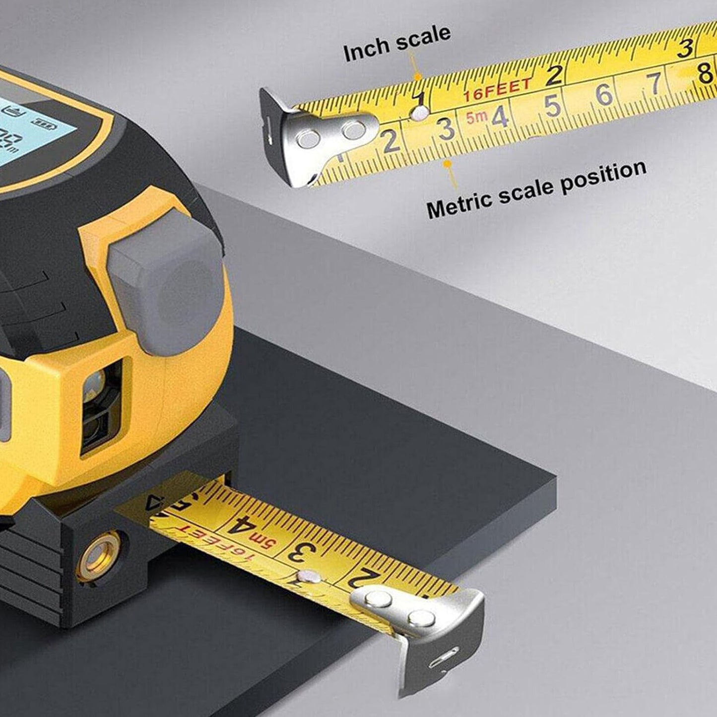 Digital Laser Tape Measure with Crosshairs 3 in 1 Digital Tape Measure 196Ft High Precision Rangefinder