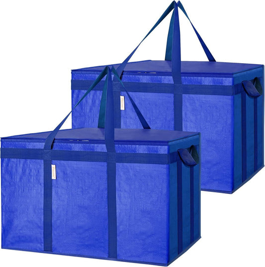2Pk 3XL Insulated Reusable Grocery Bags, Collapsible Cooler Bag for Groceries