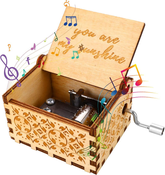 "You Are My Sunshine "Wooden Music Box Hand Cranked Toys Children'S Day Gifts