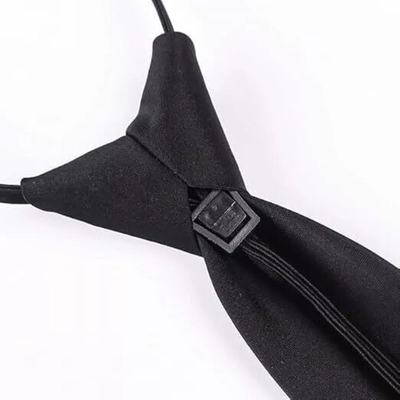 3× Men'S Black Pretied Necktie Men Adjustable Office Zipper Neck Tie Gifts USA