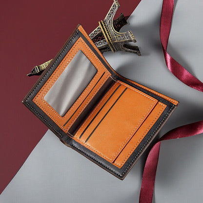 Mens Leather Wallet Bifold Card Holder Billfold Slim Clutch Money Pocket Handbag