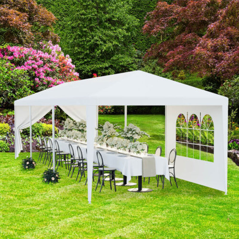 Trending 10'x30' White Party Tent | Outdoor Wedding Gazebo Pavilion w/ 8 Removable Side Walls, Waterproof Cover, Steel Frame & Easy Setup