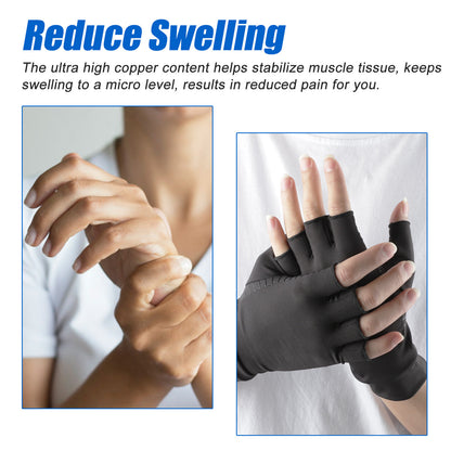 Copper Arthritis Compression Gloves Hand Wrist Brace Support Joint Pain Relief