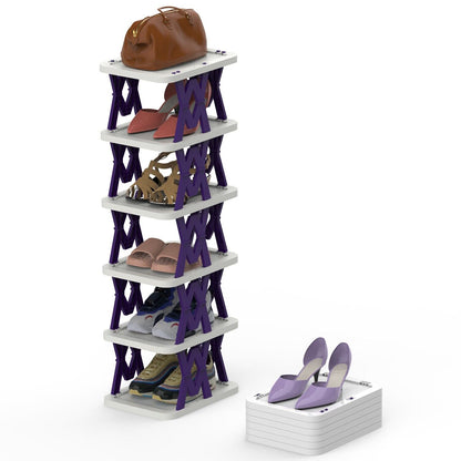 9-Tier Space-Saving Shoe Rack Organizer - Narrow Adjustable DIY Shoe Shelf for Entryway, Closet, or Bedroom, Easy Tool-Free Assembly, Modern Design