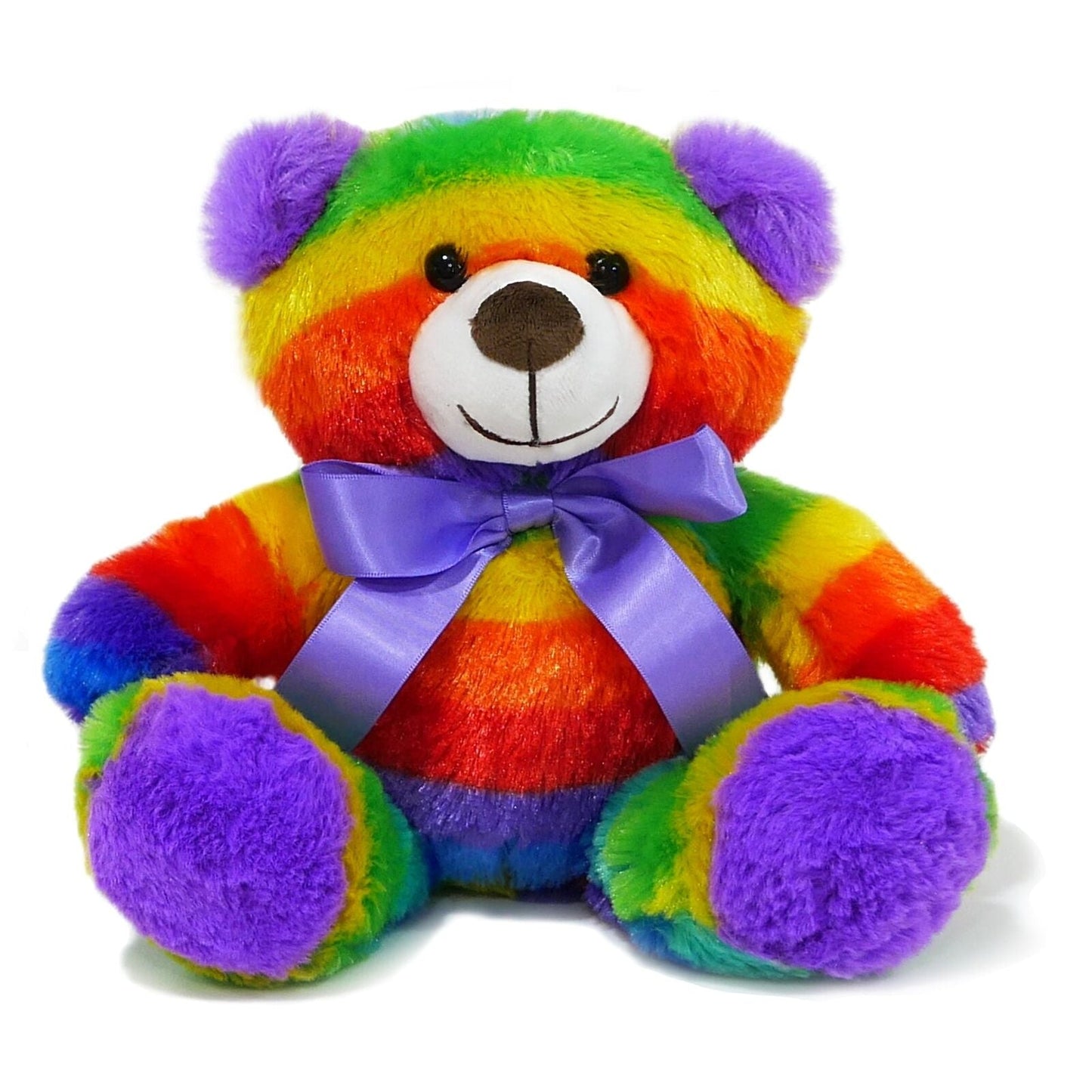 birthday bear, Rainbow Teddy Bear Plush Stuffed Animal - 12” Soft & Cuddly Gift for Kids, Birthday & Holiday Present, Machine Washable, Cute 