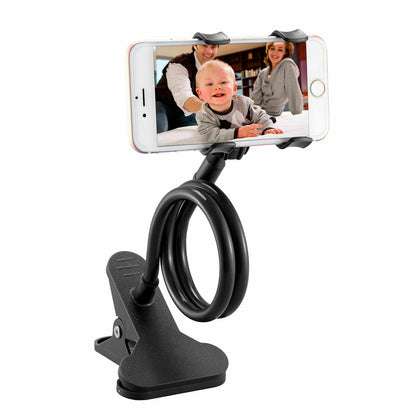 Universal Gooseneck Phone Holder - Flexible 360° Bed, Desk, or Table Clip Stand for Hands-Free Movies, Videos, & Music, Adjustable & Durable Design