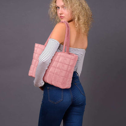 Women Puffer Tote Bag Quilted Puffy Handbag Shoulder Bag down Underarm Large Bag