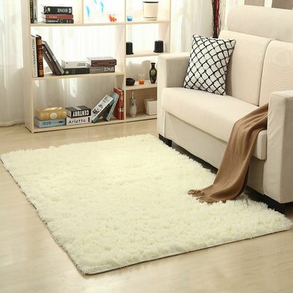 Fluffy Rugs Anti-Skid Shaggy Area Rug Dining Room Carpet Floor Mat Home Bedroom